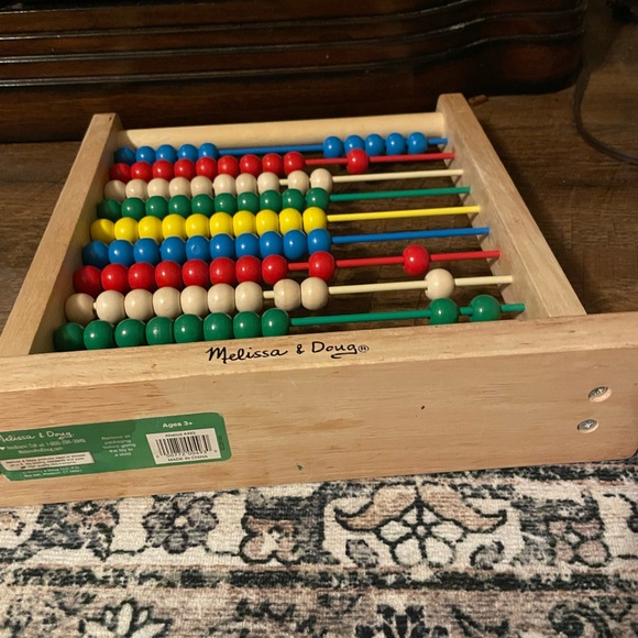 Melissa & Doug Wooden Abacus with Red, Blue, Green, Yellow Beads - Picture 4 of 4